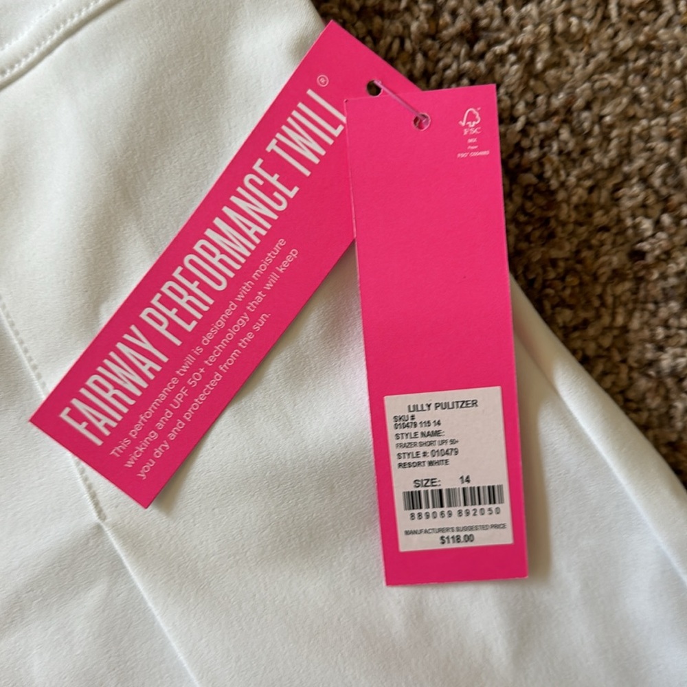 NWT Lilly Pulitzer Luxletic White Fraser Short - Size 14 - Picture 3 of 4